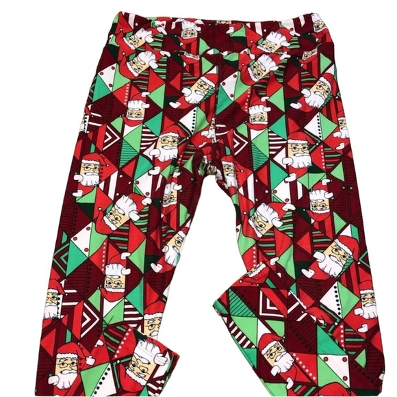 LulaRoe tall & curvy santa Christmas soft Leggings - Picture 1 of 4